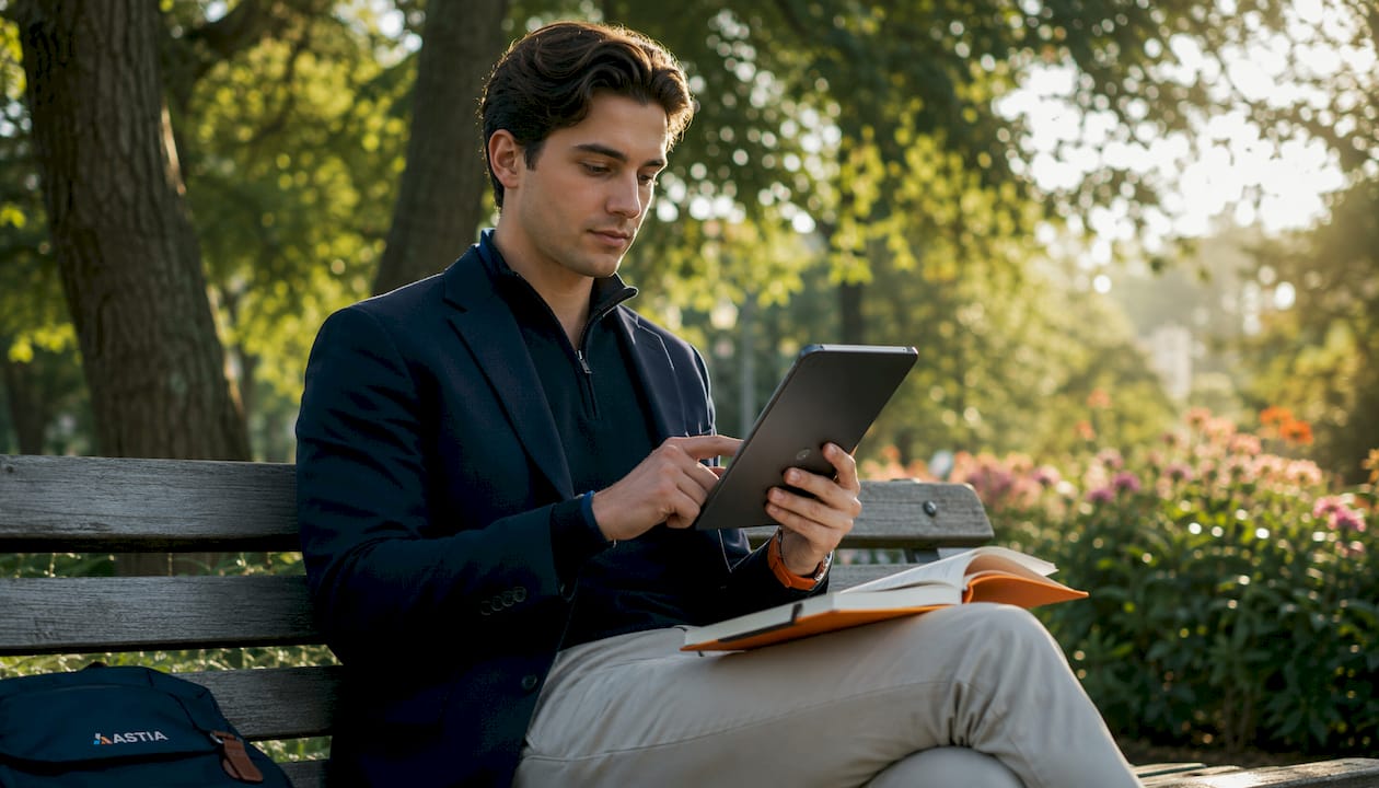 Man houdt zowel digitale als papieren vergaderagenda's bij