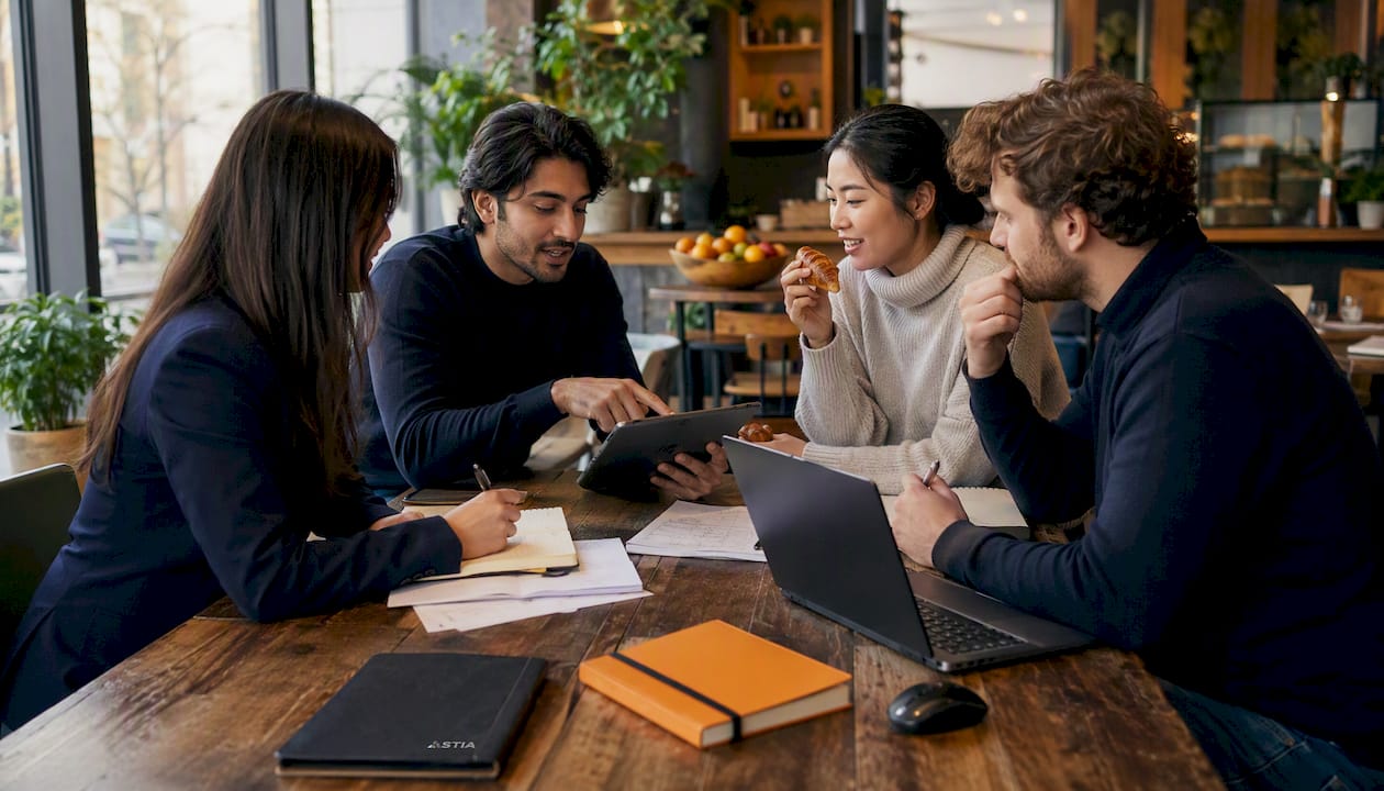 Een team werkt samen aan het optimaliseren van IT-dienstverlening.