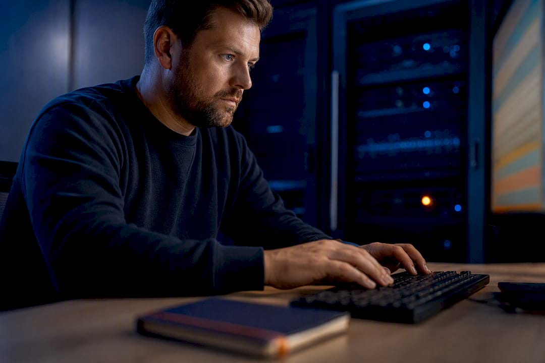 IT-beheerder controleert instellingen voor e-mailauthenticatie