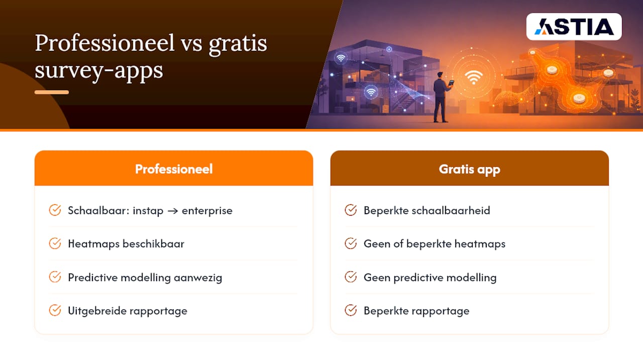 Vergelijking tussen professionele en gratis Wi-Fi-software