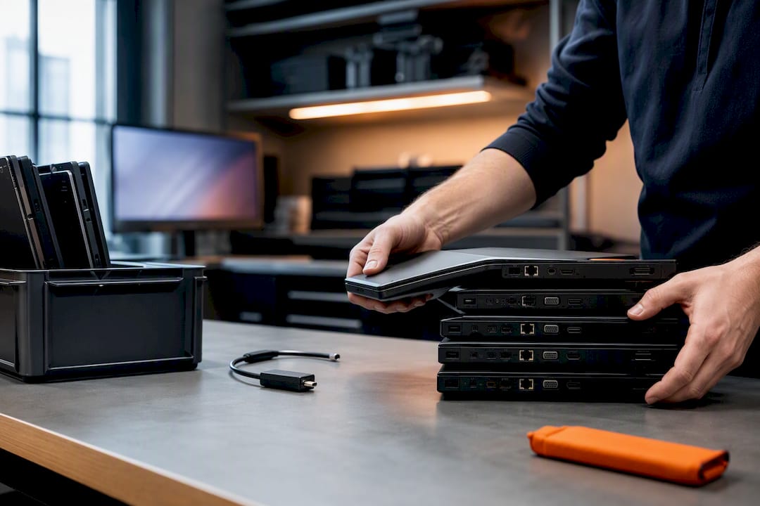 IT-beheerder controleert apparaten voor hergebruik