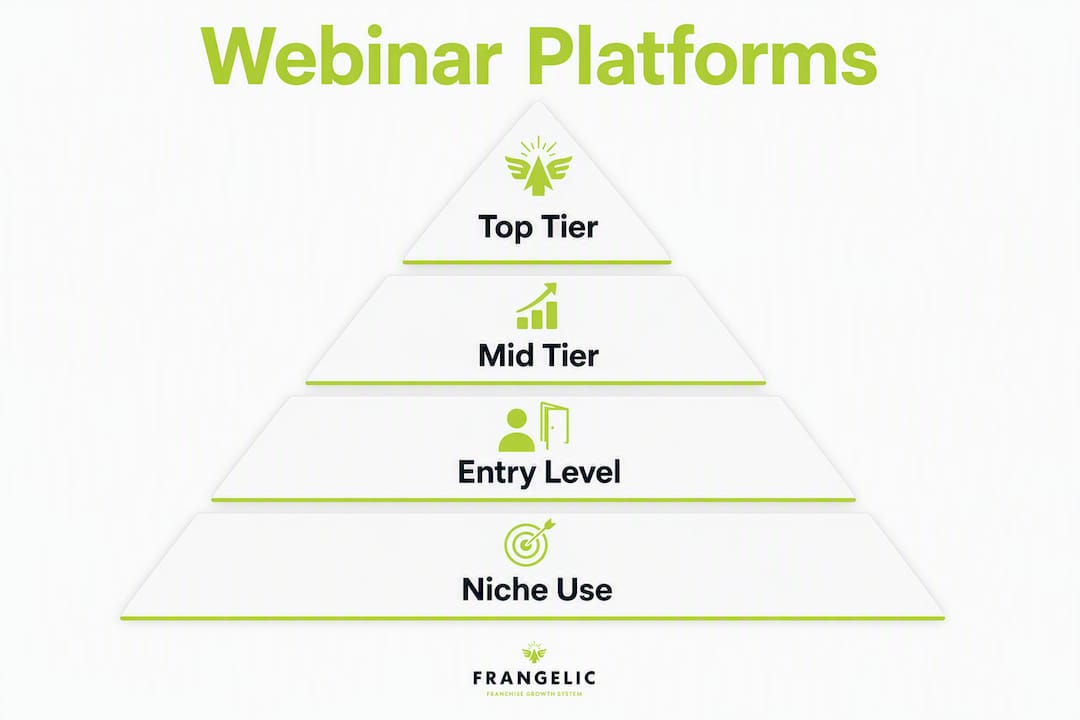 Infographic showing webinar platform ranking tiers