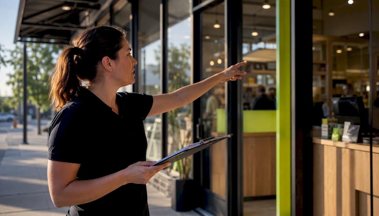 Franchise coach performing on-site compliance support