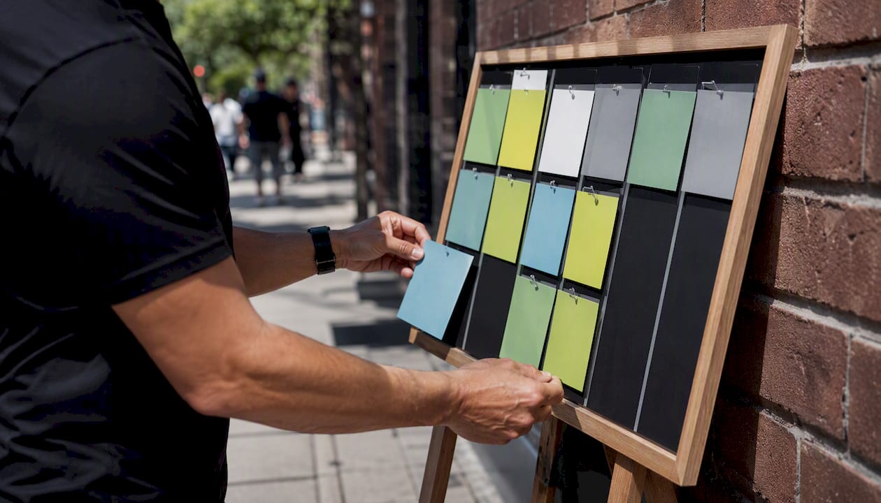 Franchise coach managing labor scheduling board