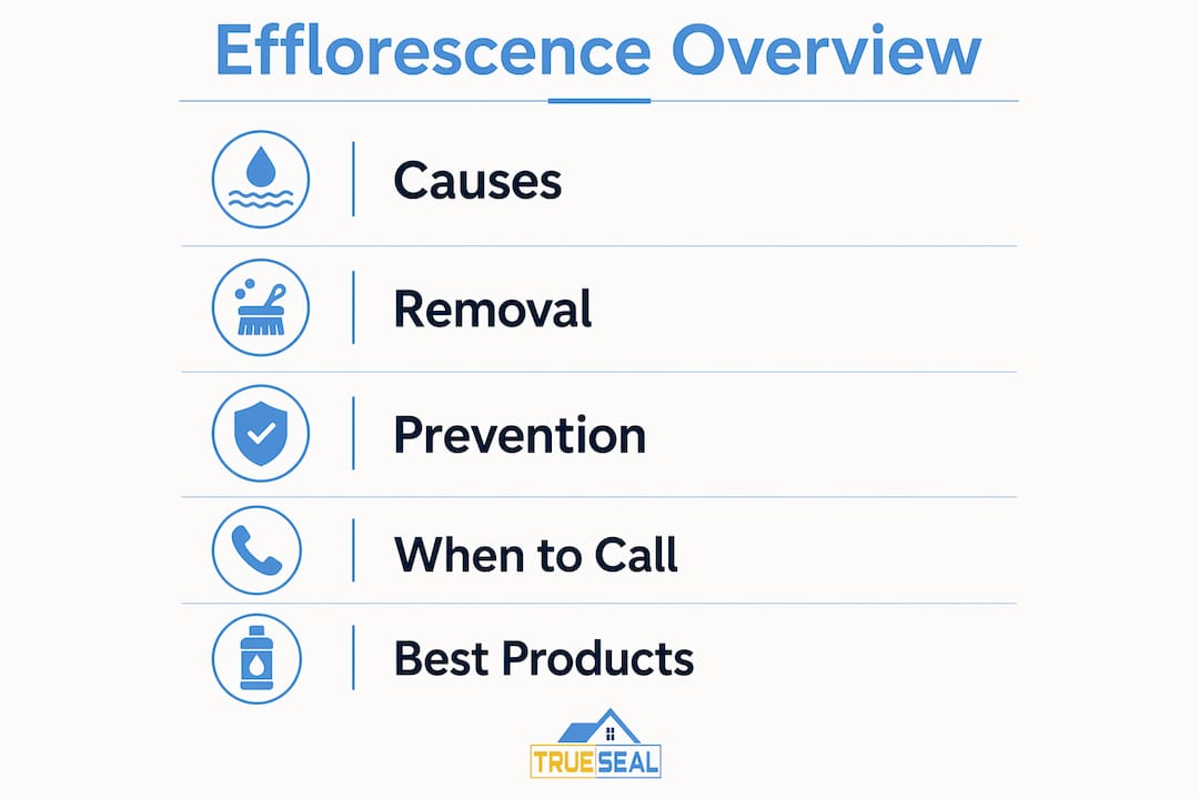 Infographic showing efflorescence process steps