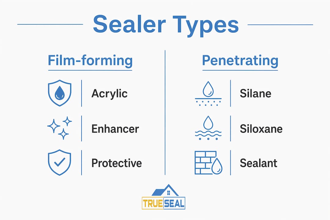 Infographic comparing types of concrete driveway sealers