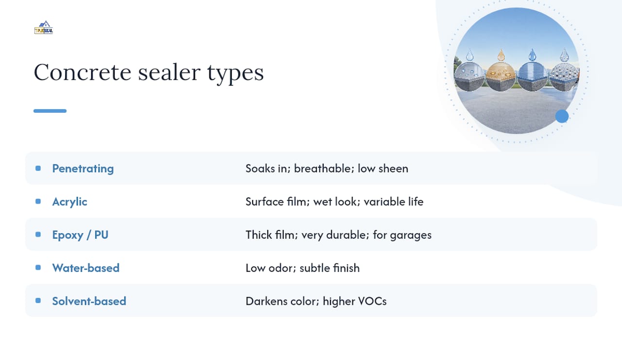 What Are the Different Types of Concrete Sealers? — overview diagram
