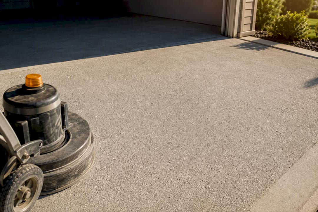 Mechanical profiling of a concrete driveway