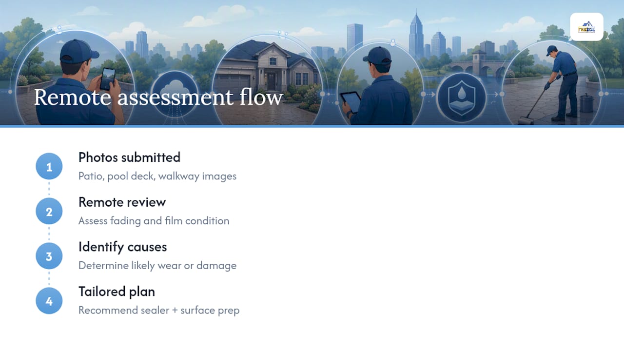 Remote concrete assessment and sealing recommendation flow