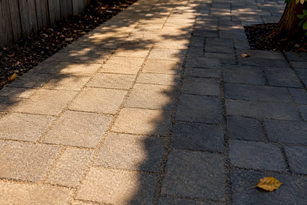 Sunlit and shaded paver joints compared