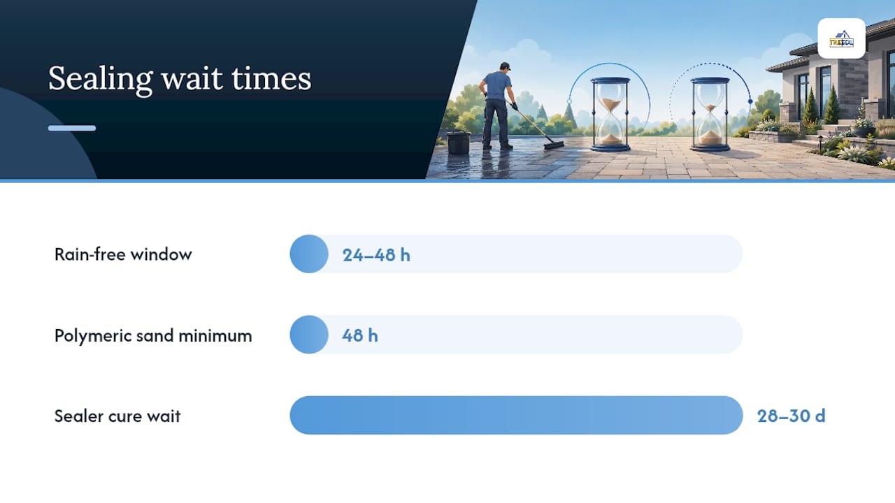 Paver sealing cure-time comparison timeline