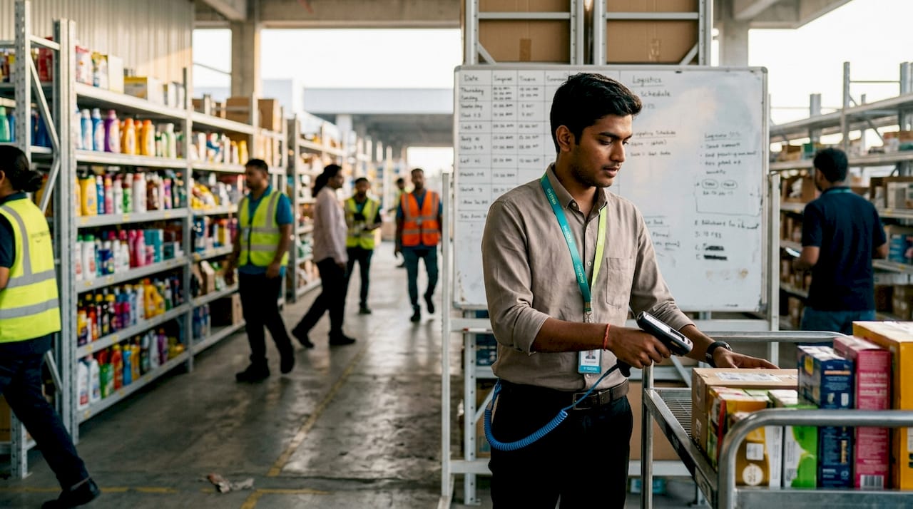 Centre logistique dédié à la préparation et à l’emballage des commandes