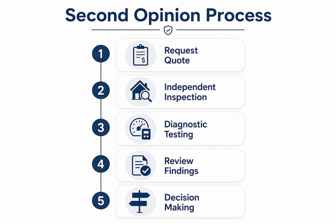 Infographic showing HVAC second opinion steps