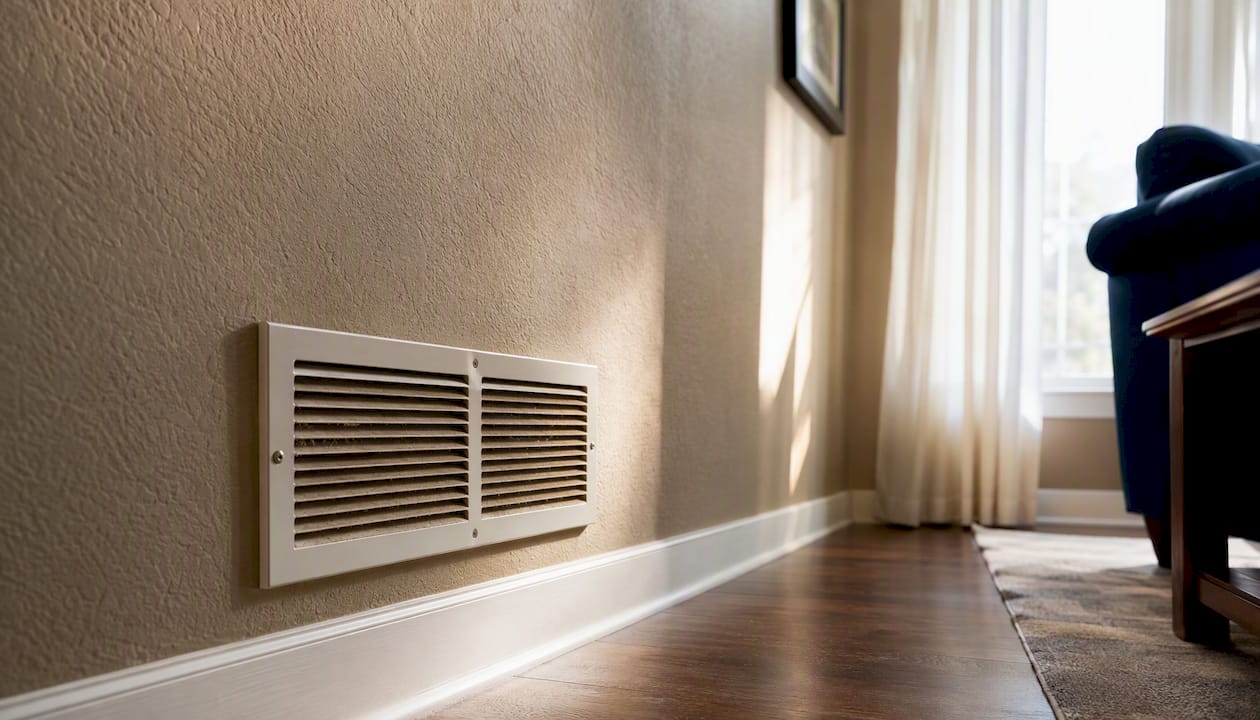 Supply air vent indoors close-up
