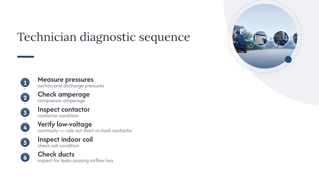 HVAC diagnostic checks from pressure to ductwork