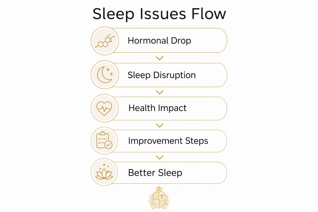 Infographic illustrating sleep issues and improvement steps