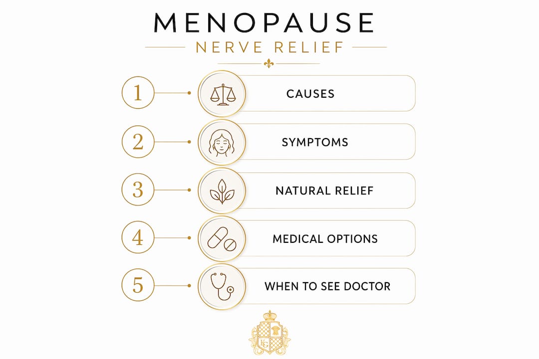 Infographic showing menopause nerve symptom flow