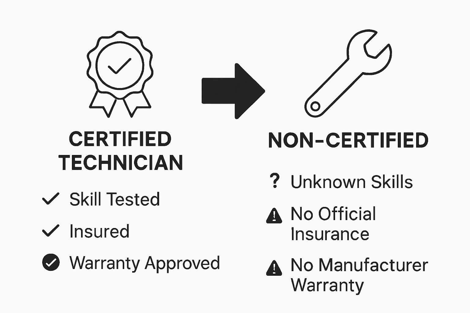Infographic comparing certified and non-certified benefits