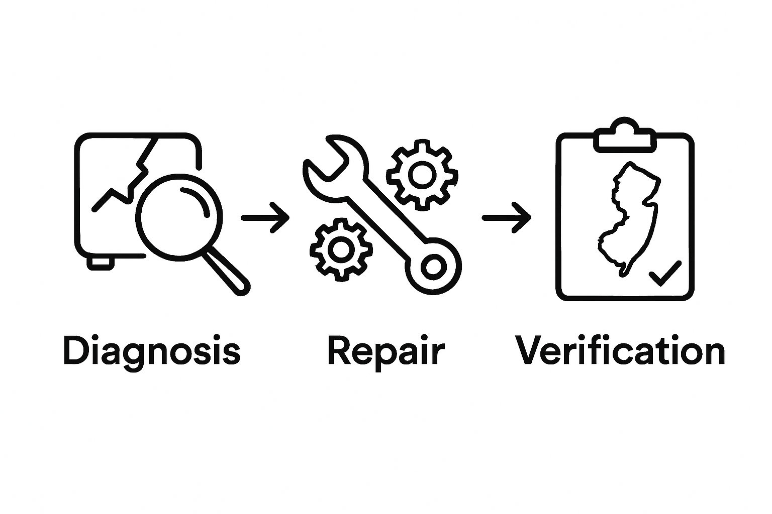 Appliance repair process steps infographic