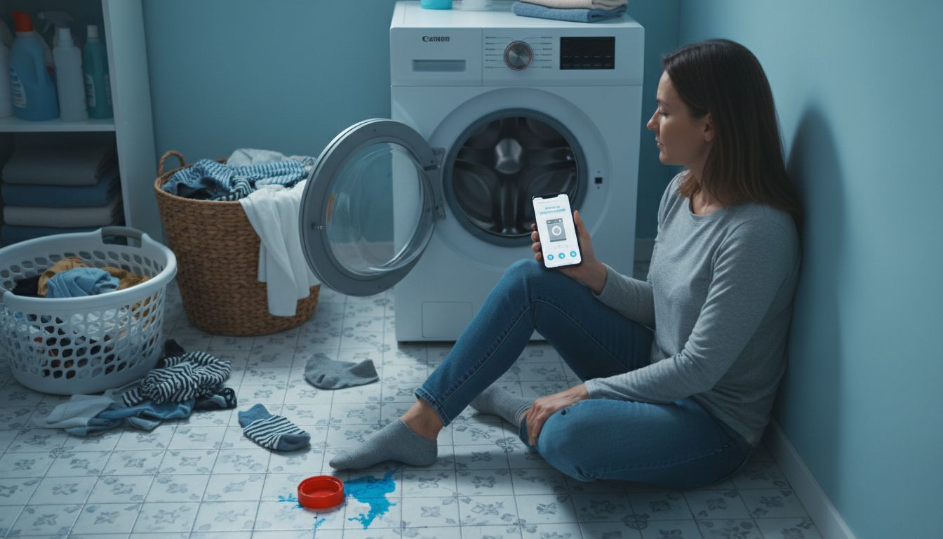 Checking washing machine diagnostics via smartphone