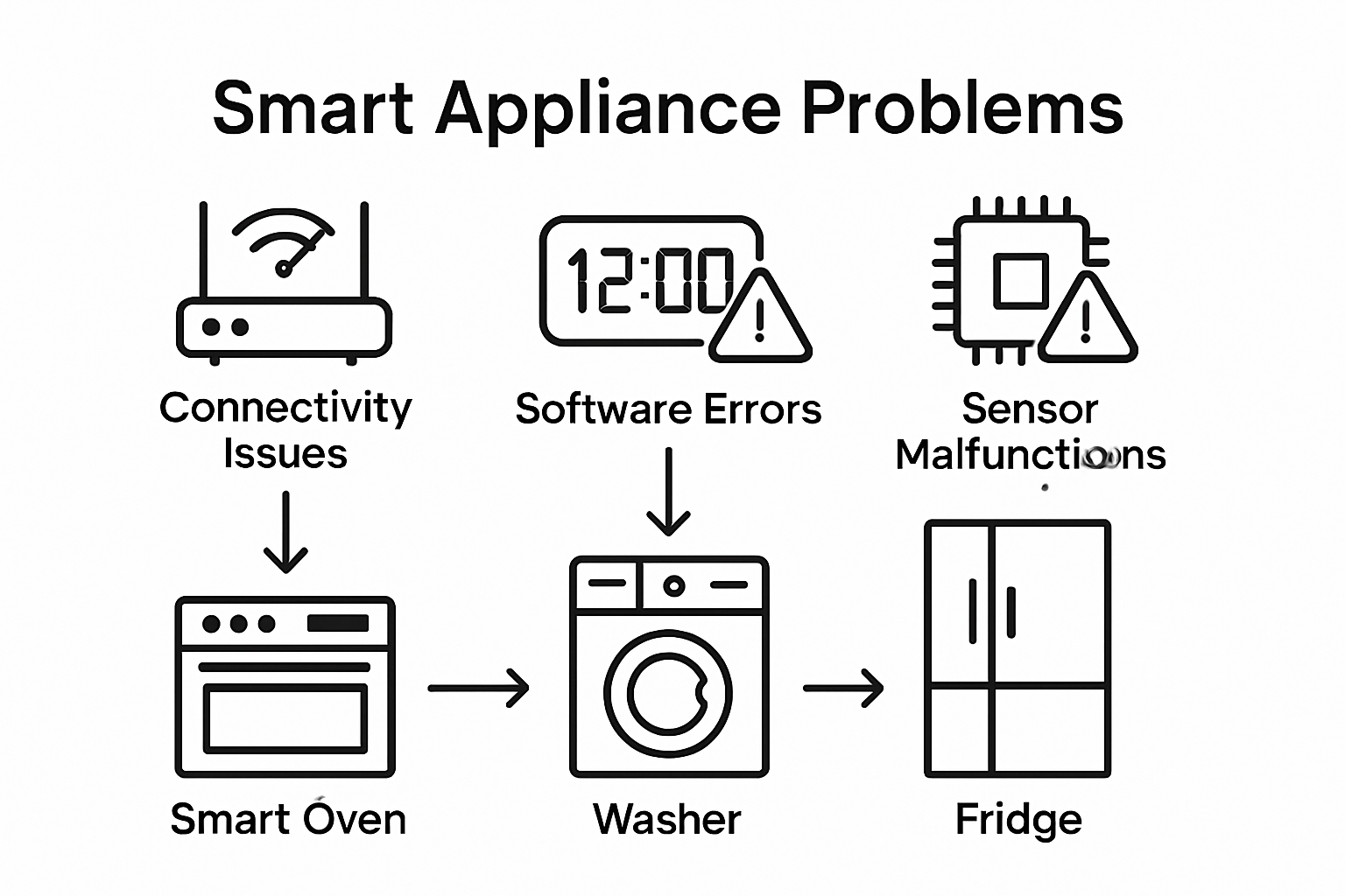 Infographic of smart appliance problem types