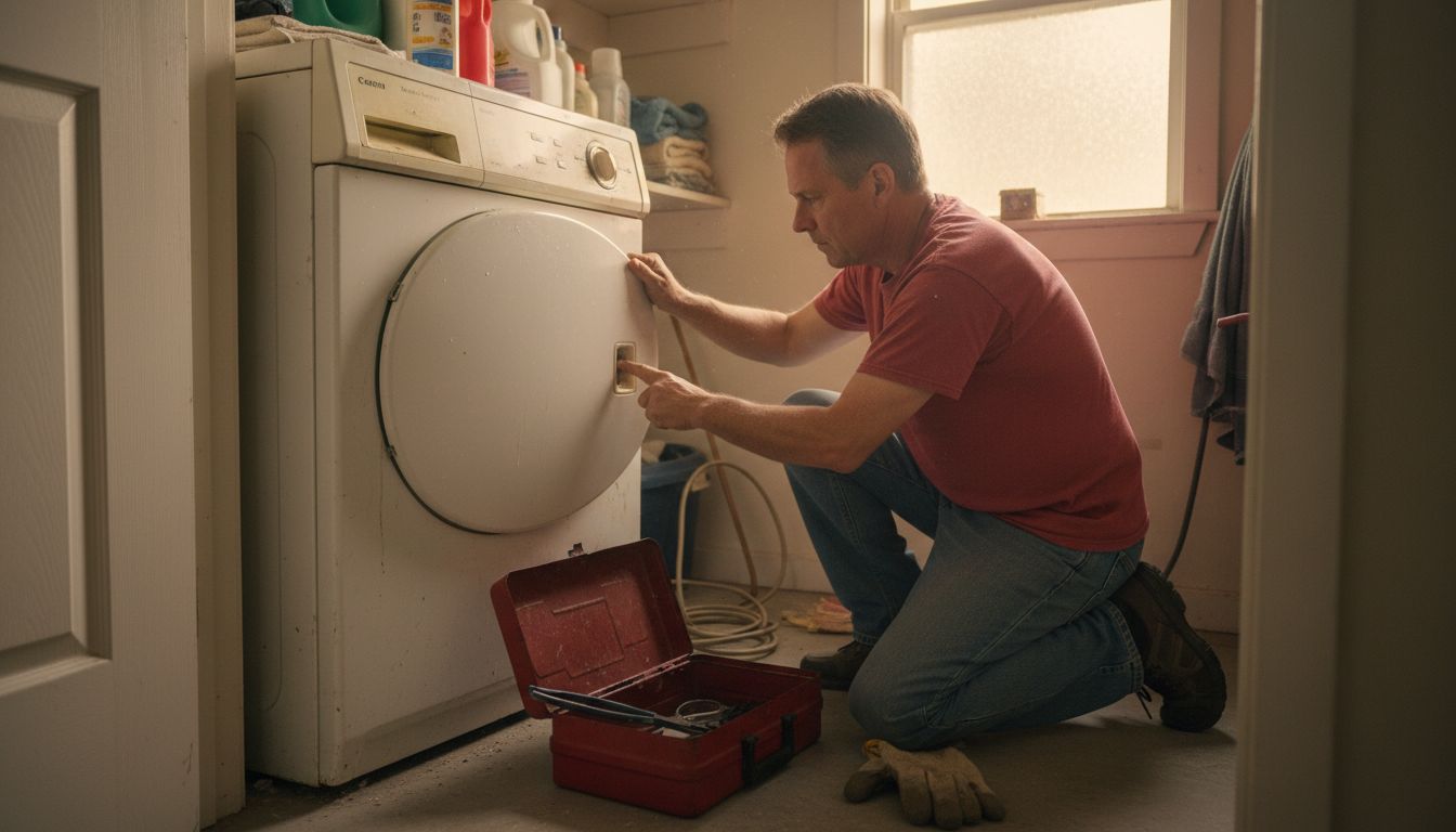 Homeowner testing dryer door switch