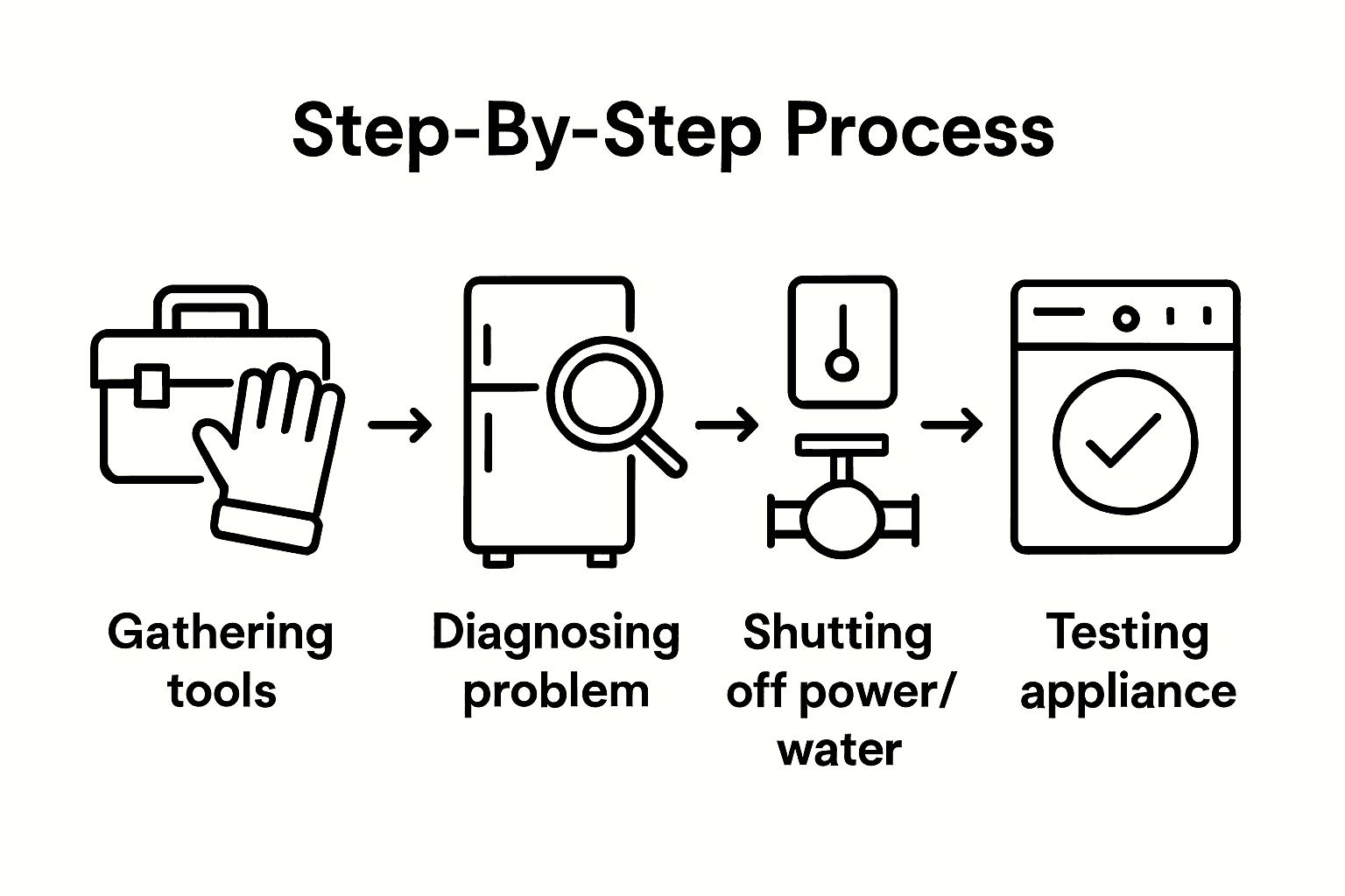 Step-by-step fast appliance repair infographic