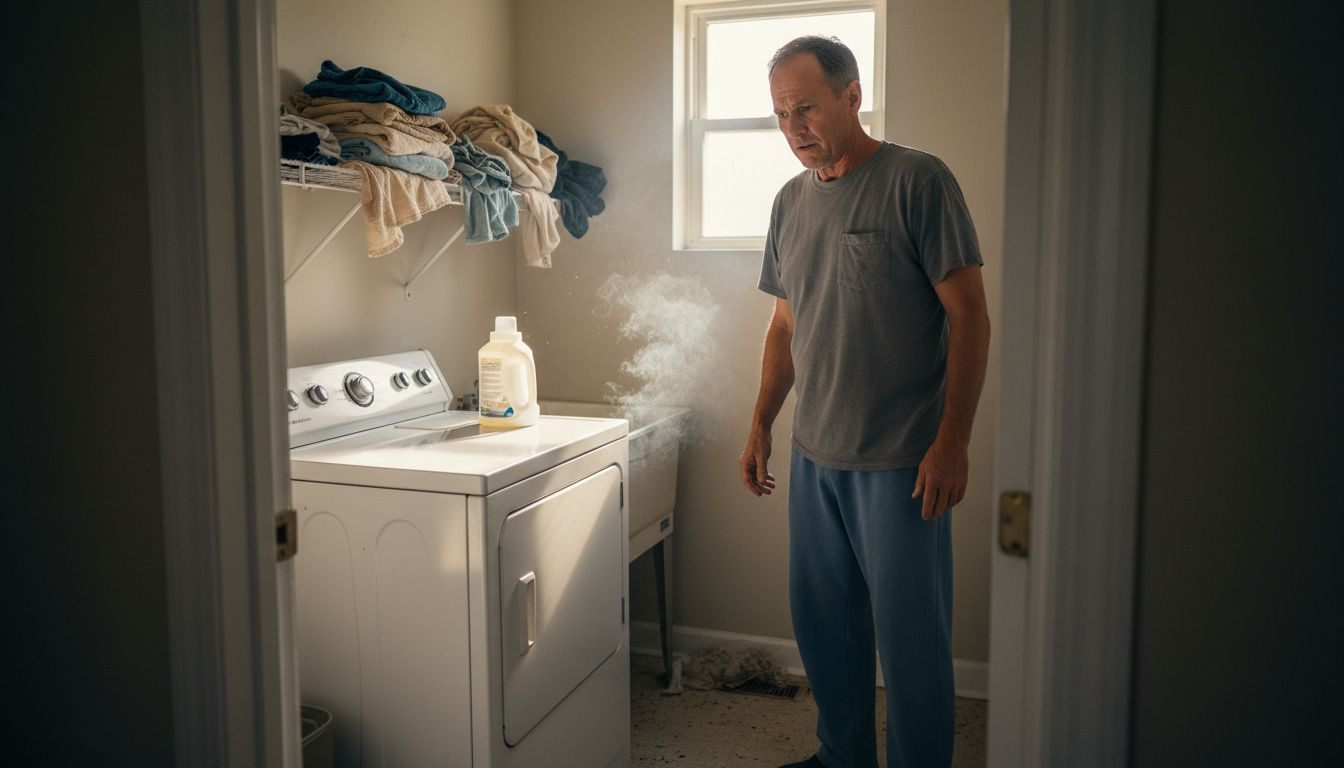 Homeowner alarmed by smoke from laundry dryer