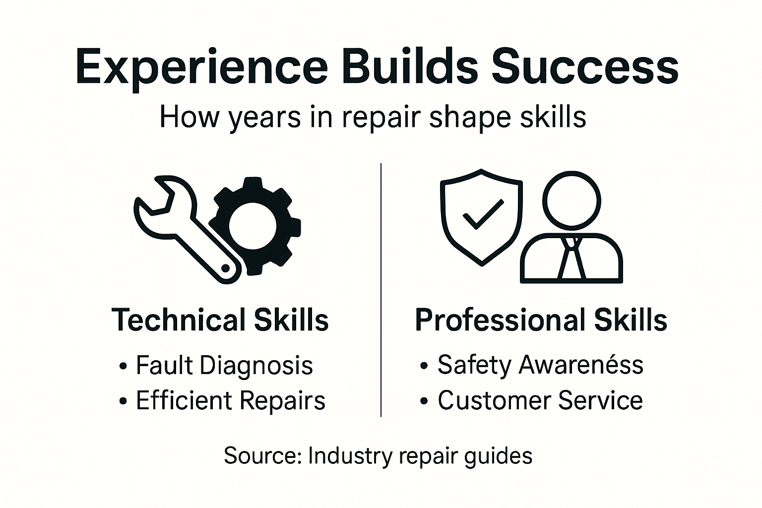 Infographic showing skills gained through appliance repair