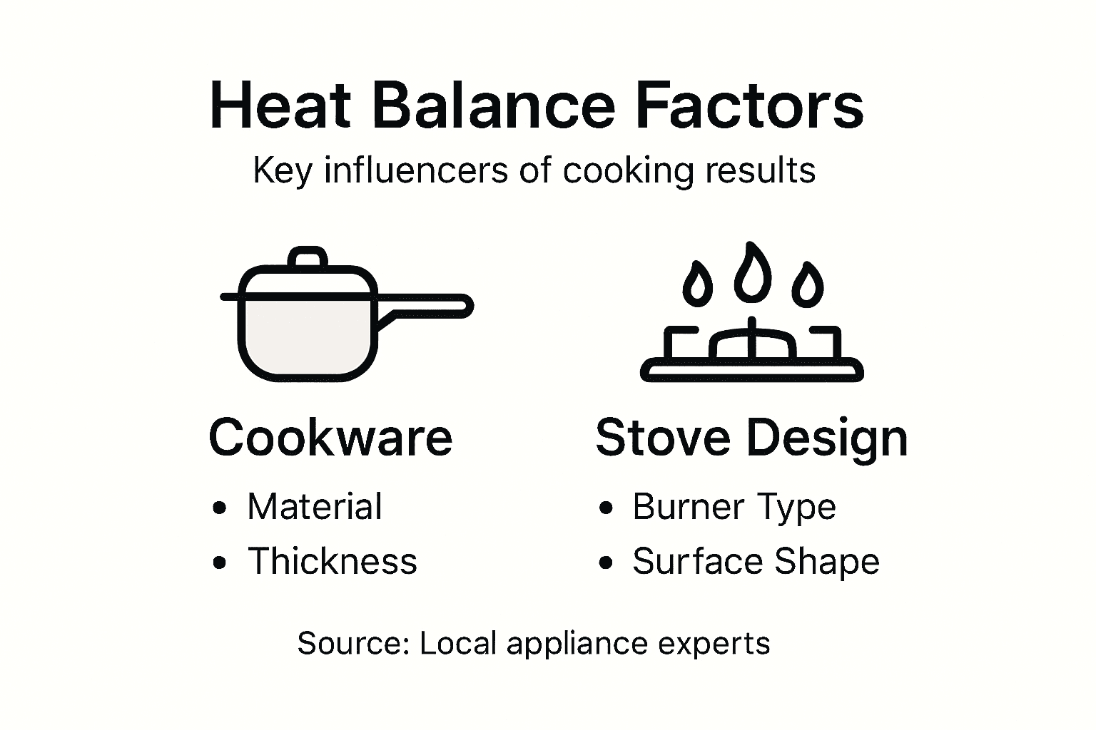 Infographic showing main stove heat factors