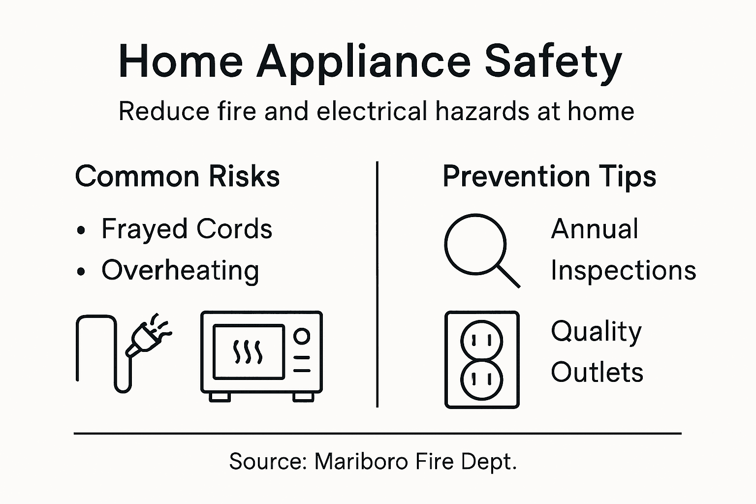Infographic home appliance safety risks and tips