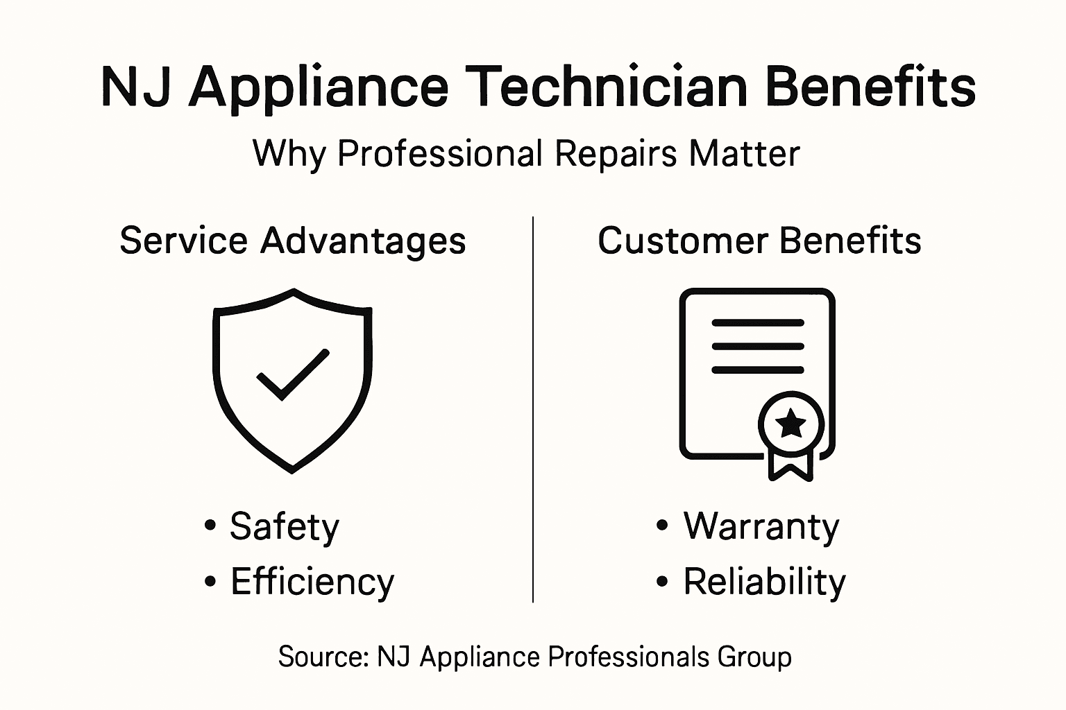 Infographic showing appliance technician benefits