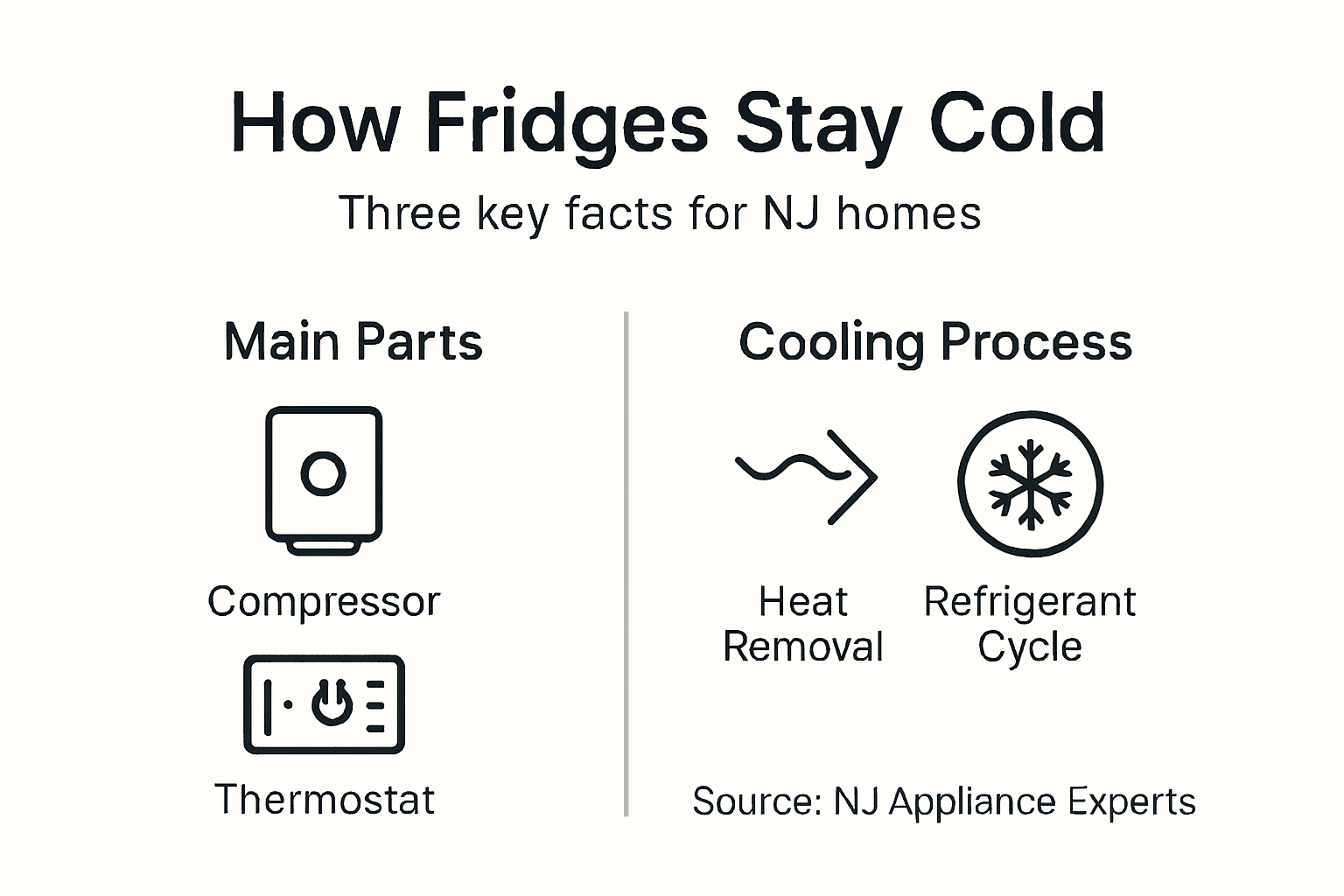 Infographic explains fridge cooling with main parts
