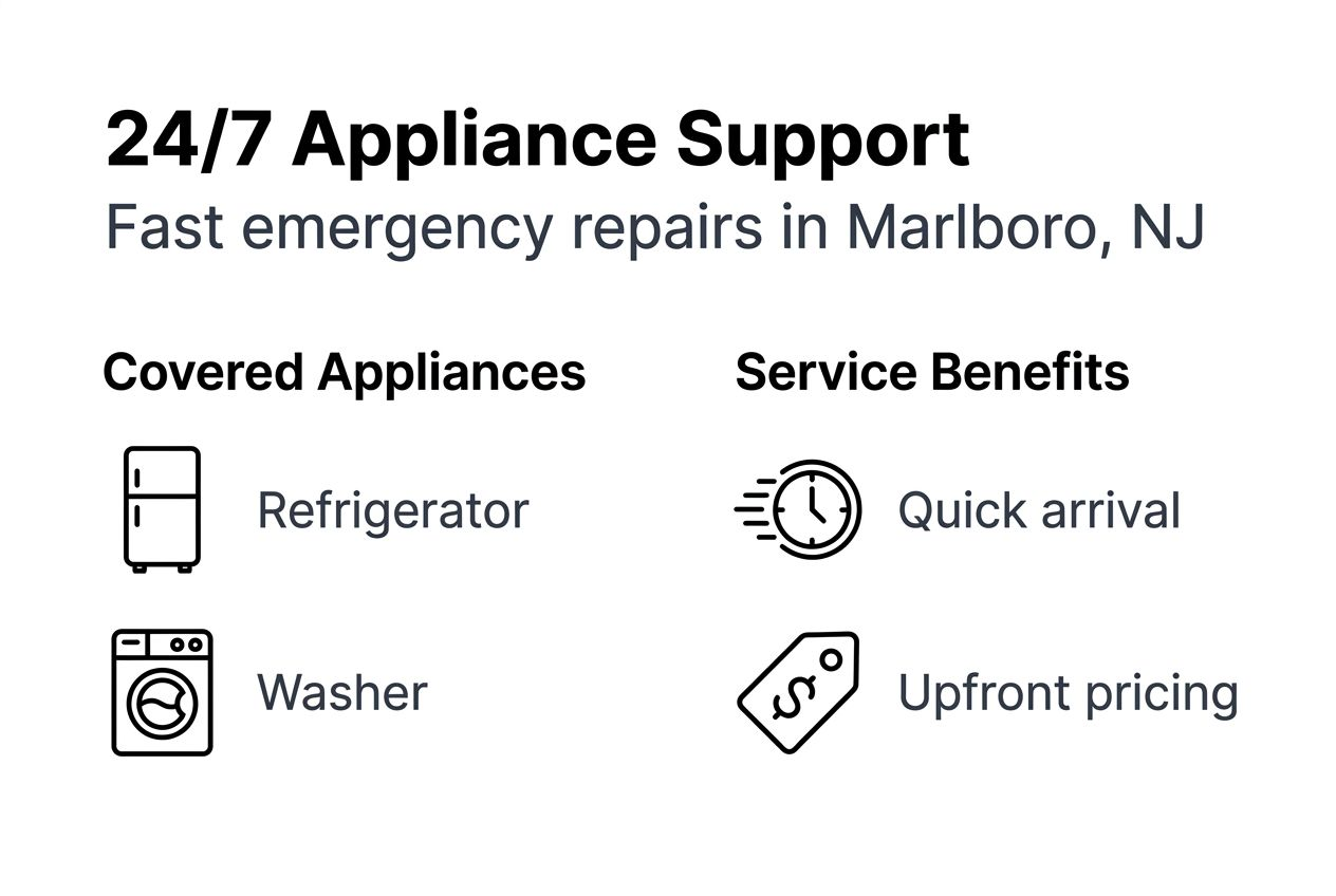 Infographic showing appliance support benefits and coverage