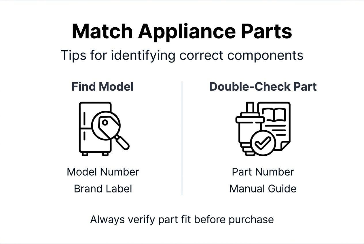 Infographic matching parts with model and part number