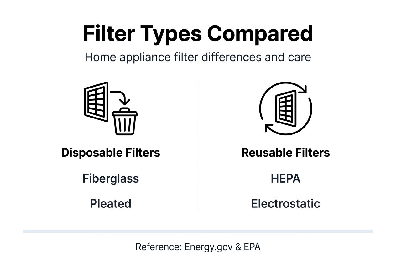 Infographic compares common household filter types