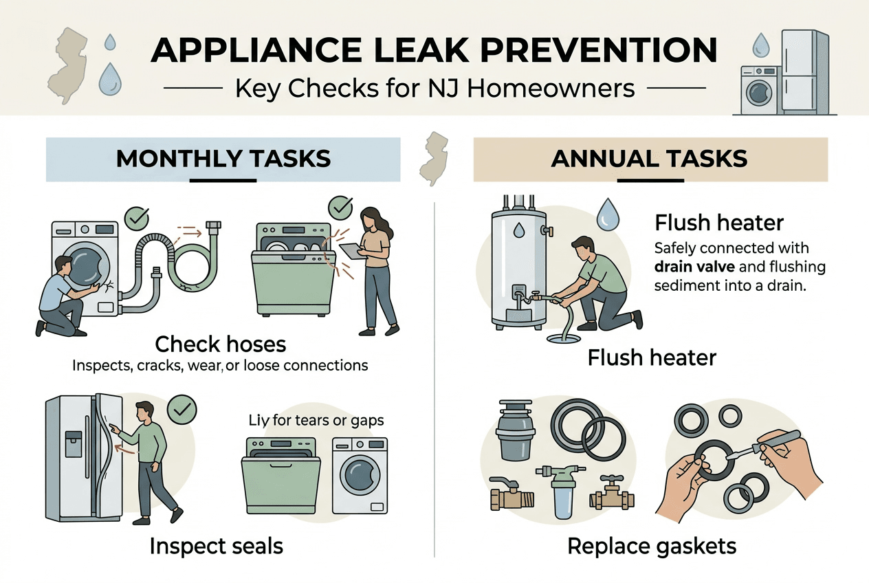 Infographic about preventing home appliance leaks