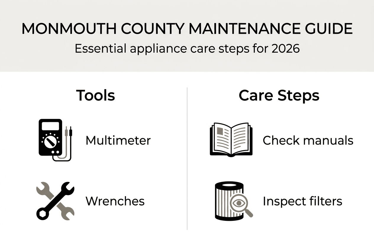Infographic showing appliance care essentials