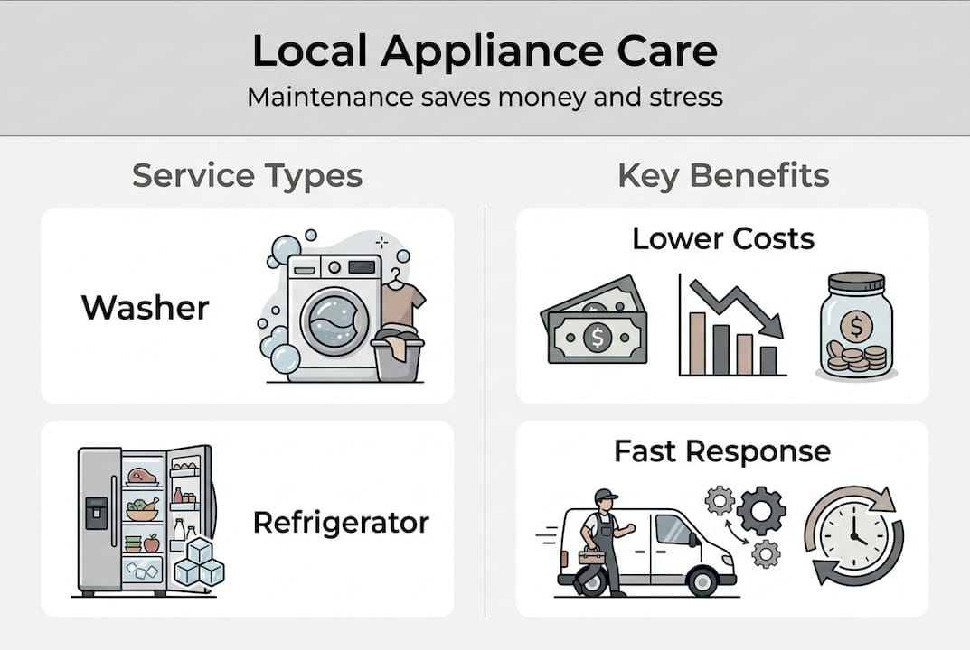 Infographic summarizing appliance maintenance benefits