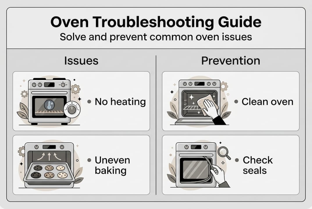 Infographic about oven issues and prevention