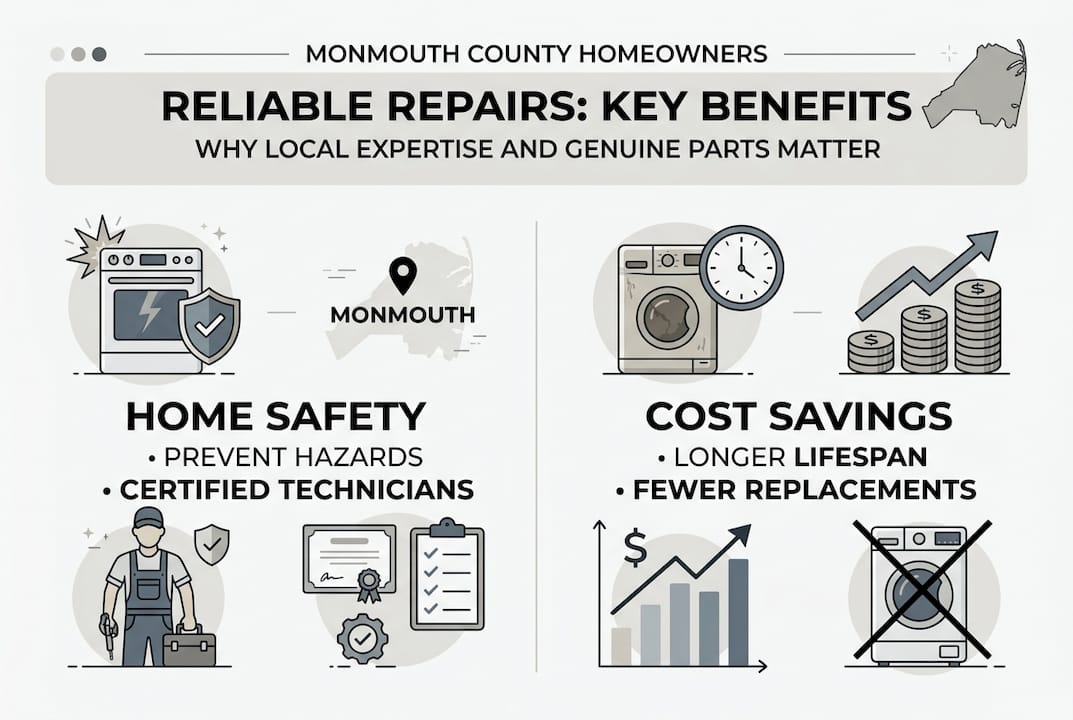 Infographic with repair benefits and categories