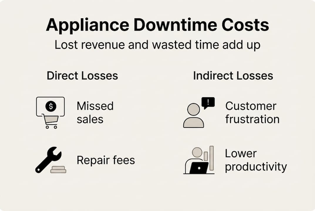 Infographic appliance downtime costs direct indirect