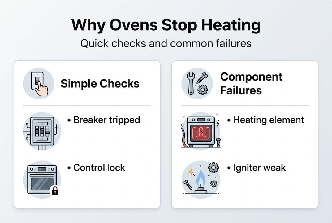Infographic of oven heating failure causes