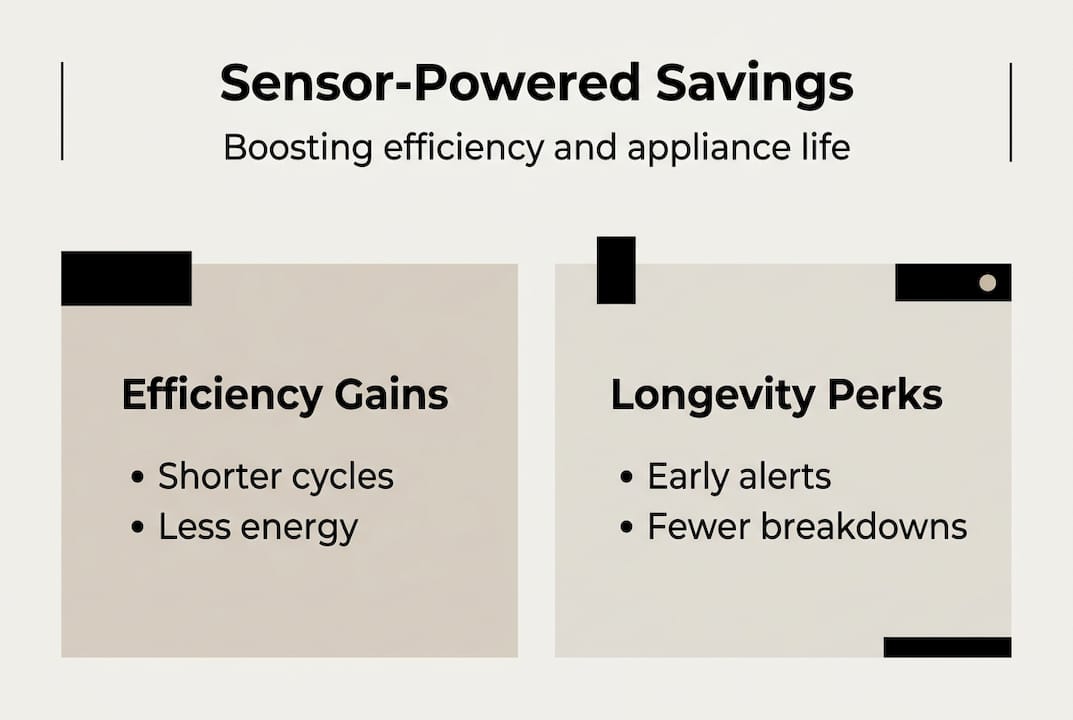 Infographic showing sensor benefits in appliances
