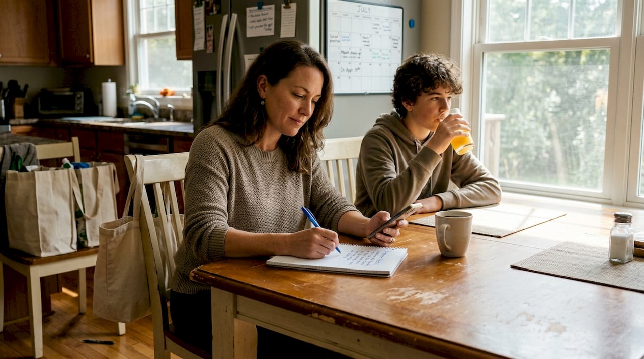 Homeowner planning appliance tasks seasonally