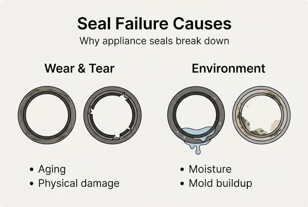 Infographic of appliance seal failure causes