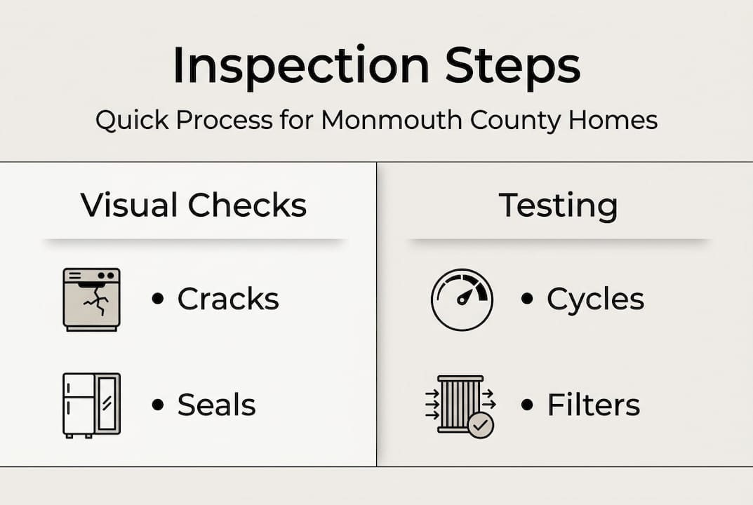 Infographic with appliance inspection steps