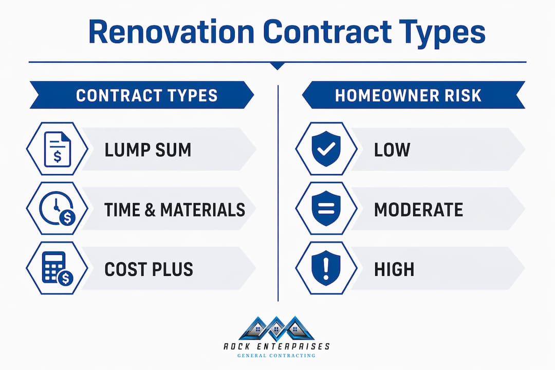 Infographic comparing types of renovation contracts