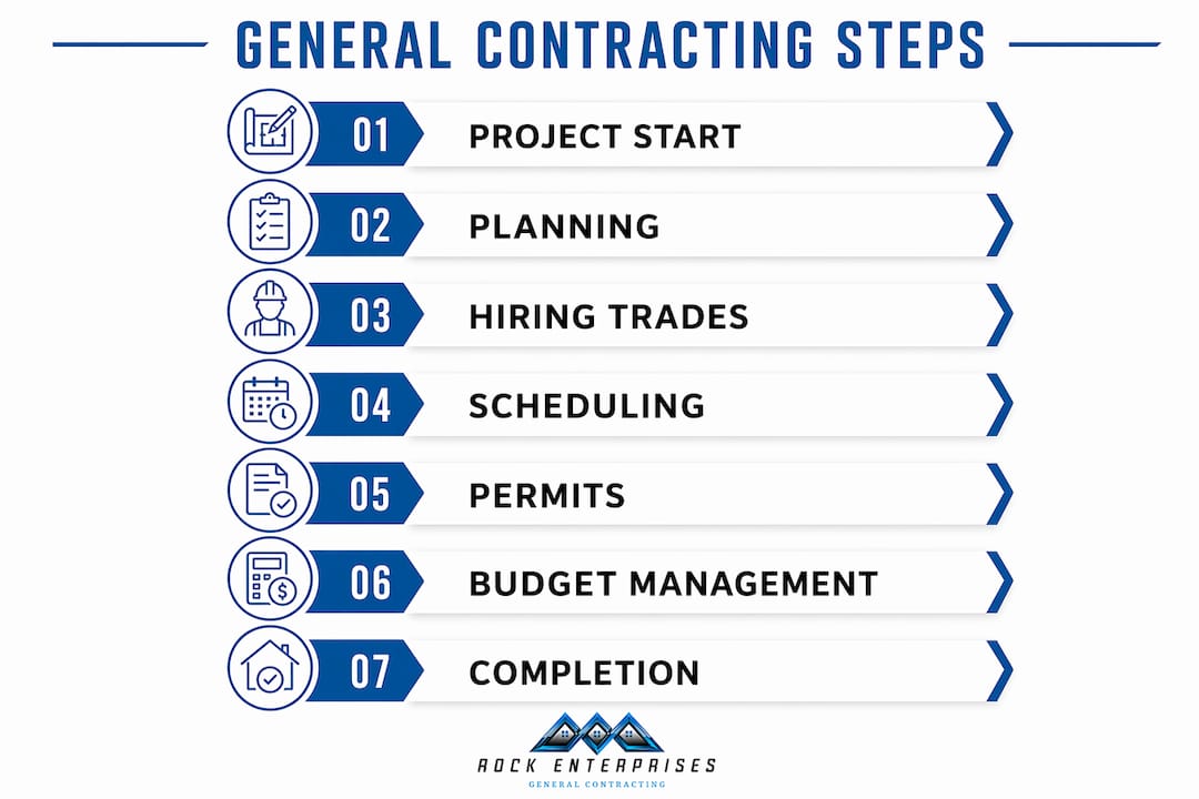 Infographic of general contracting project steps