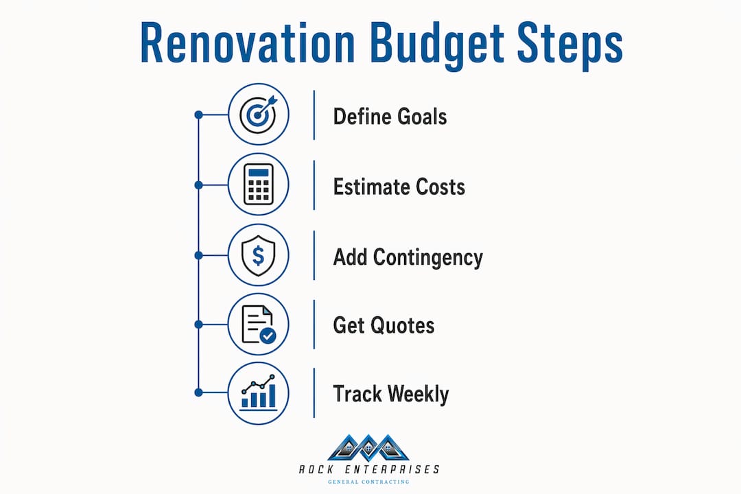 Infographic of home renovation budget steps